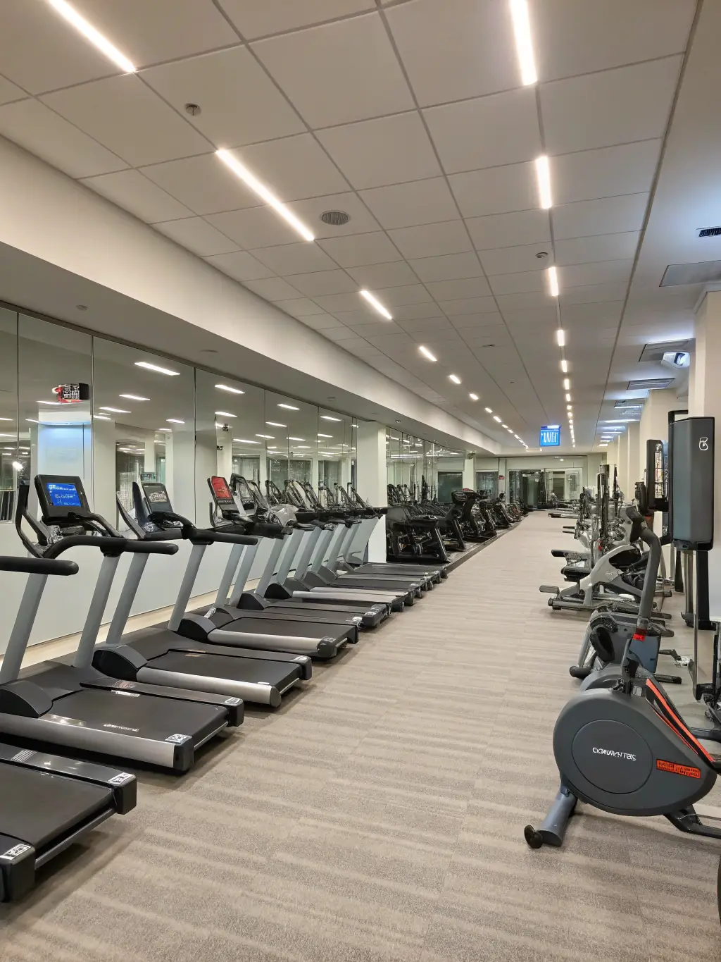 A clean and modern gym environment with state-of-the-art equipment, showcasing the quality and comfort of the facilities.
